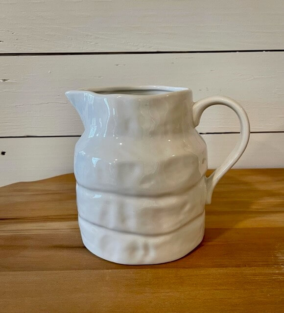 White Stoneware Pitcher